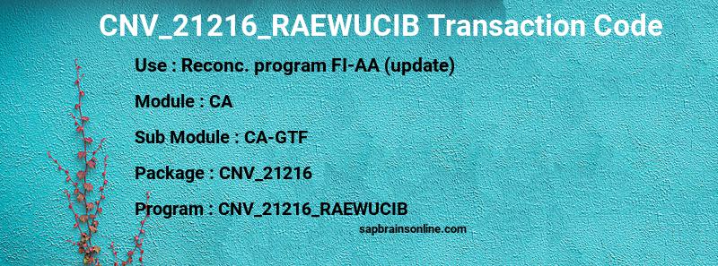 SAP CNV_21216_RAEWUCIB transaction code