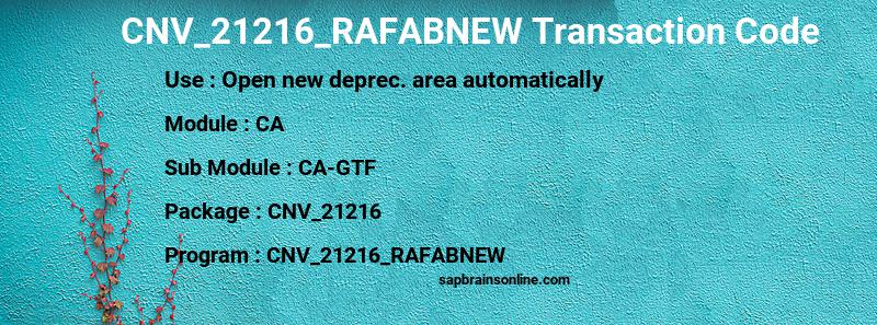 SAP CNV_21216_RAFABNEW transaction code