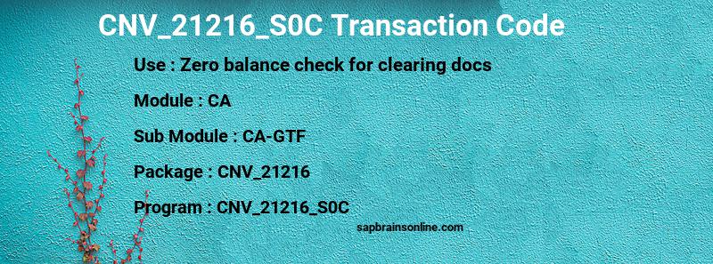 SAP CNV_21216_S0C transaction code