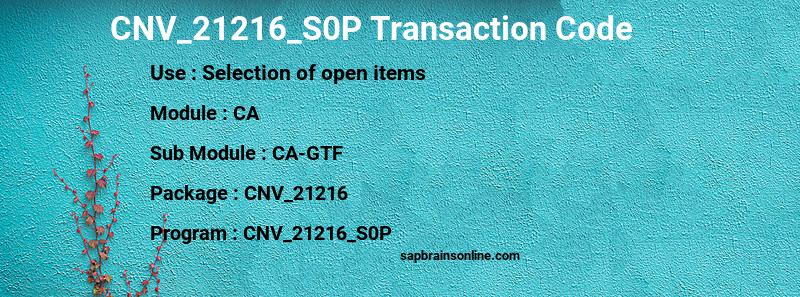 SAP CNV_21216_S0P transaction code