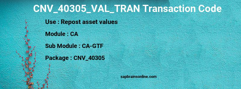 SAP CNV_40305_VAL_TRAN transaction code