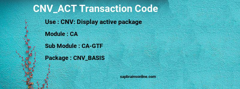 SAP CNV_ACT transaction code