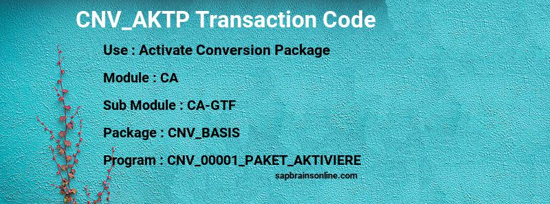 SAP CNV_AKTP transaction code