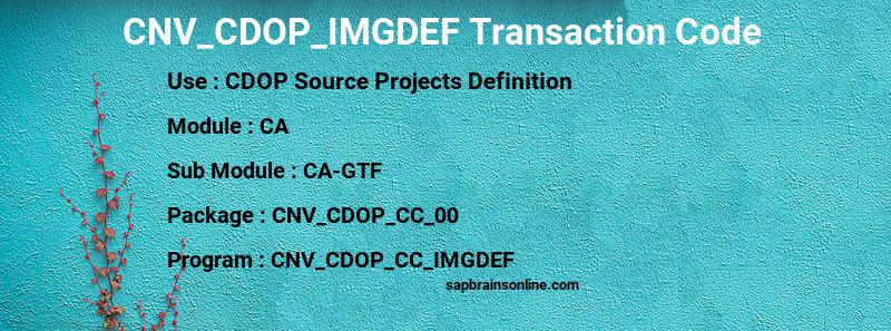 SAP CNV_CDOP_IMGDEF transaction code