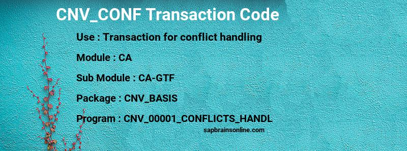 SAP CNV_CONF transaction code