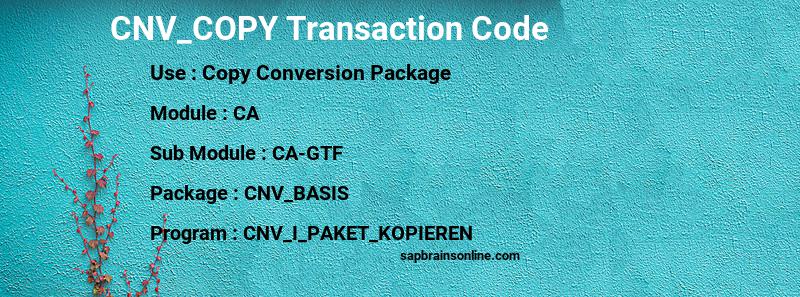 SAP CNV_COPY transaction code