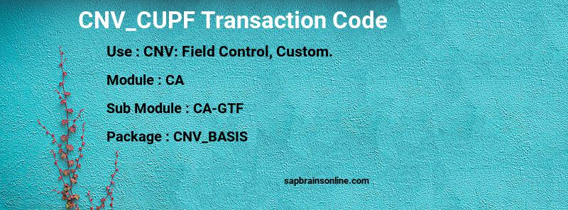 SAP CNV_CUPF transaction code