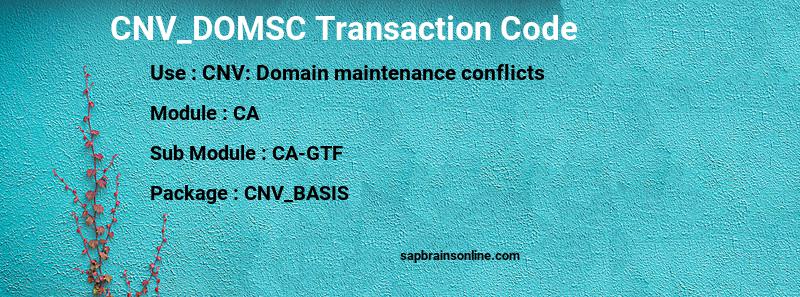 SAP CNV_DOMSC transaction code