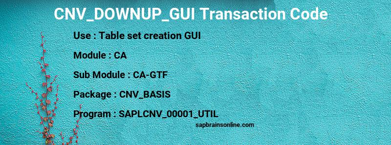 SAP CNV_DOWNUP_GUI transaction code