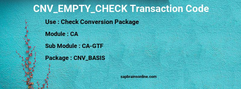 SAP CNV_EMPTY_CHECK transaction code