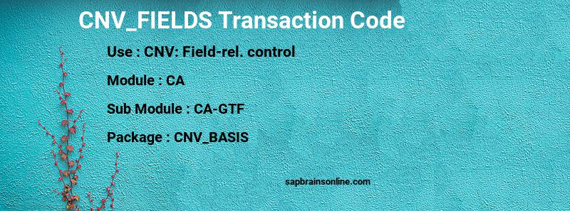SAP CNV_FIELDS transaction code