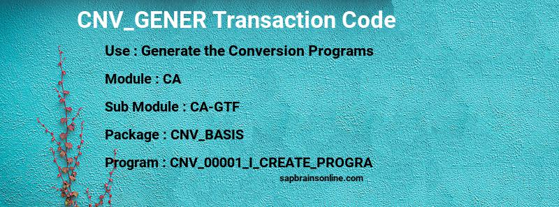 SAP CNV_GENER transaction code