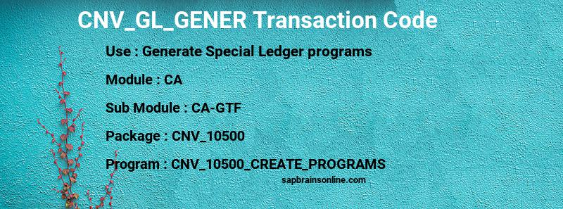 SAP CNV_GL_GENER transaction code