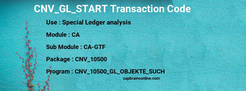 SAP CNV_GL_START transaction code