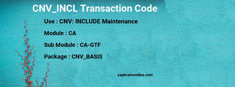SAP CNV_INCL transaction code
