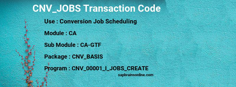SAP CNV_JOBS transaction code