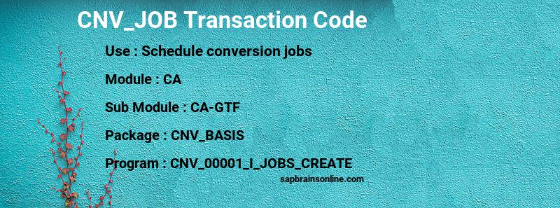 SAP CNV_JOB transaction code