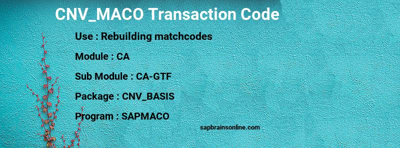 SAP CNV_MACO transaction code