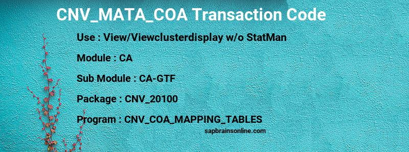 SAP CNV_MATA_COA transaction code