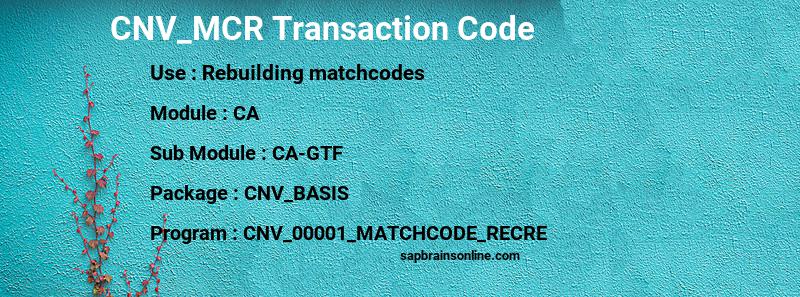 SAP CNV_MCR transaction code