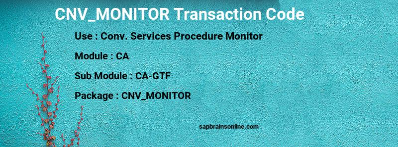 SAP CNV_MONITOR transaction code