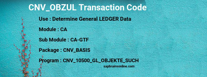 SAP CNV_OBZUL transaction code