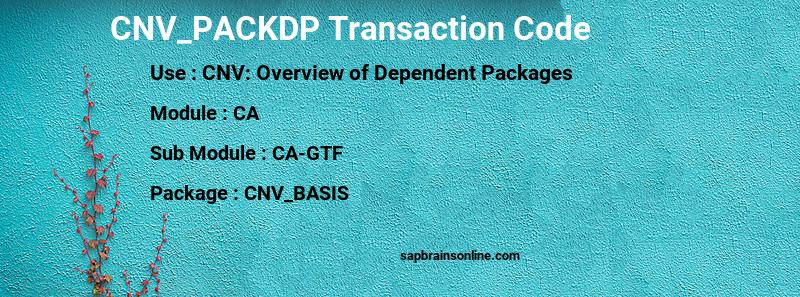 SAP CNV_PACKDP transaction code
