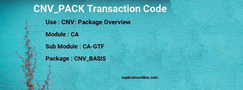 SAP CNV_PACK transaction code