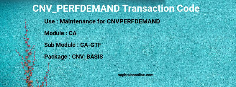 SAP CNV_PERFDEMAND transaction code