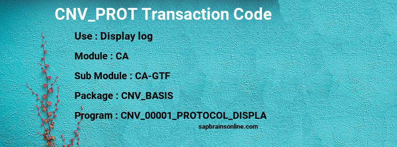 SAP CNV_PROT transaction code
