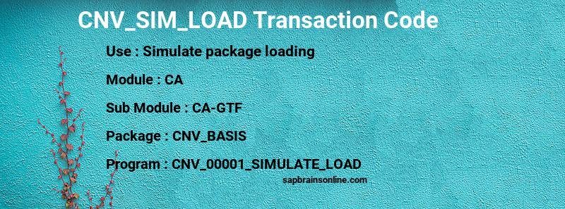 SAP CNV_SIM_LOAD transaction code