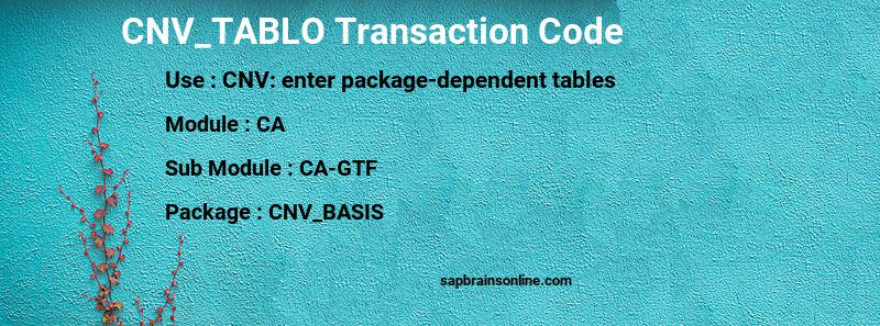 SAP CNV_TABLO transaction code