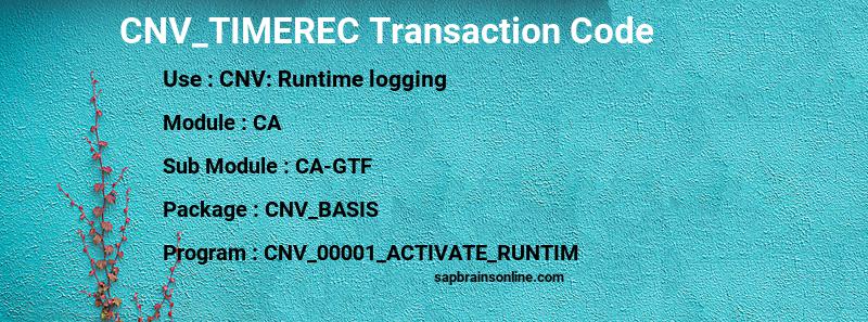 SAP CNV_TIMEREC transaction code