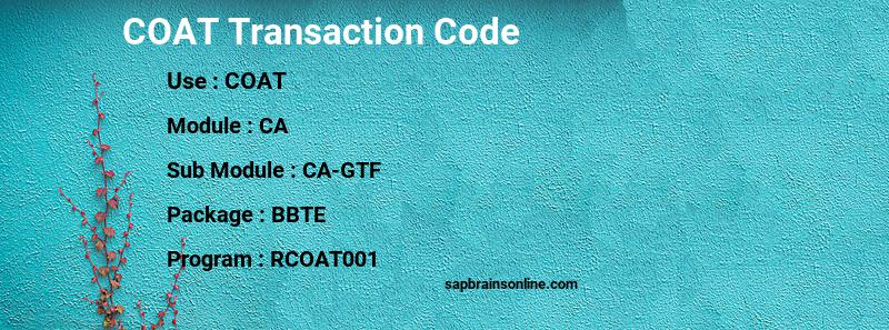 SAP COAT transaction code