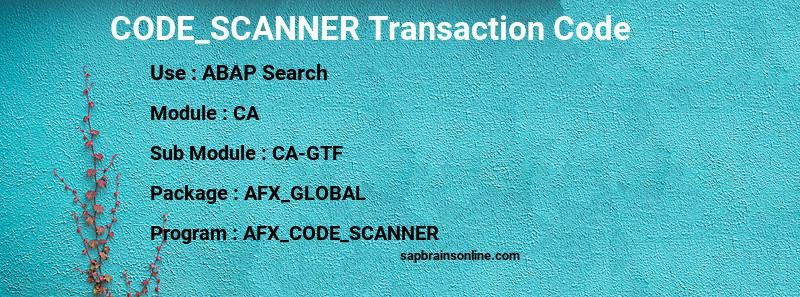 SAP CODE_SCANNER transaction code