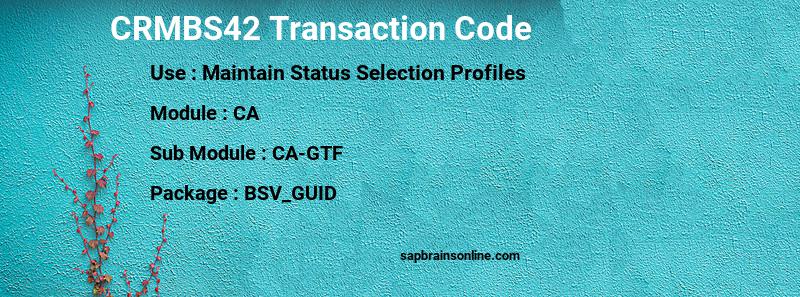 SAP CRMBS42 transaction code