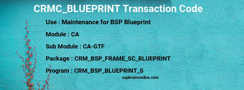 SAP CRMC_BLUEPRINT transaction code
