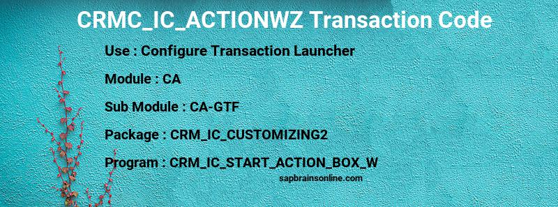 SAP CRMC_IC_ACTIONWZ transaction code