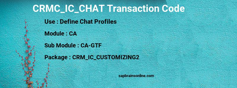 SAP CRMC_IC_CHAT transaction code