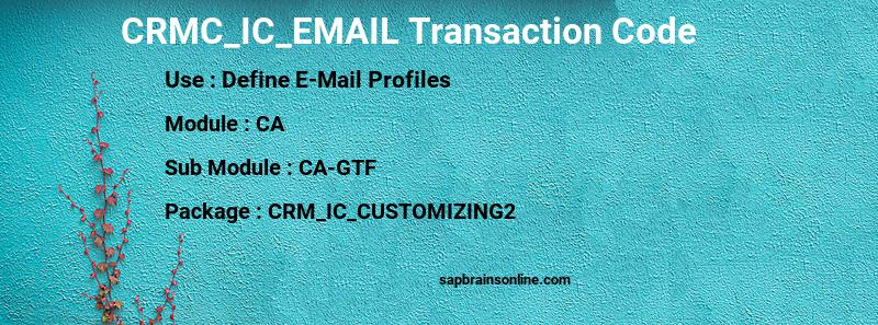SAP CRMC_IC_EMAIL transaction code