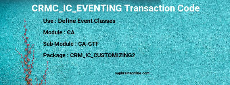 SAP CRMC_IC_EVENTING transaction code