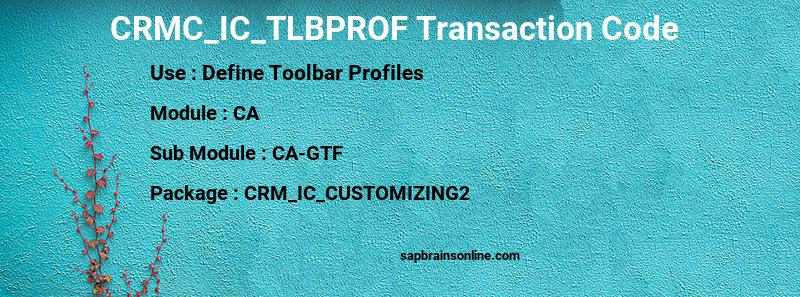 SAP CRMC_IC_TLBPROF transaction code