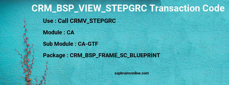 SAP CRM_BSP_VIEW_STEPGRC transaction code