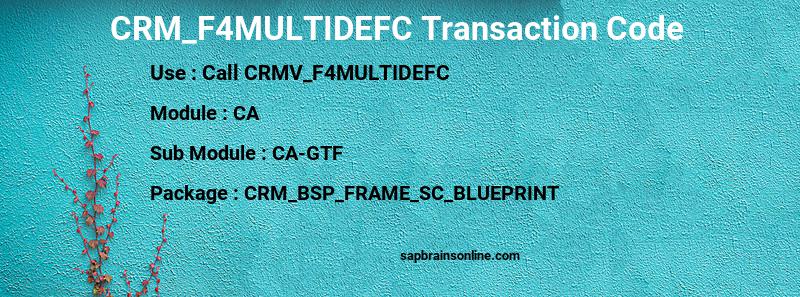 SAP CRM_F4MULTIDEFC transaction code