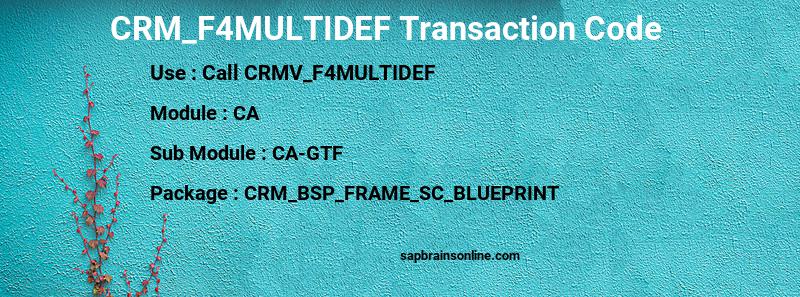 SAP CRM_F4MULTIDEF transaction code