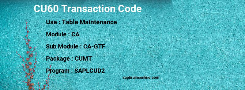 SAP CU60 transaction code