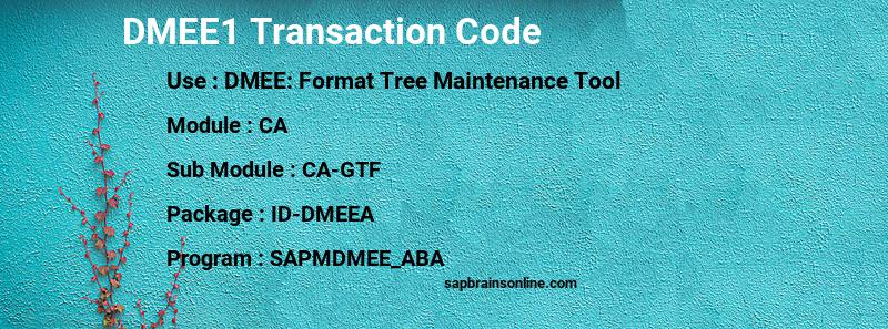 SAP DMEE1 transaction code