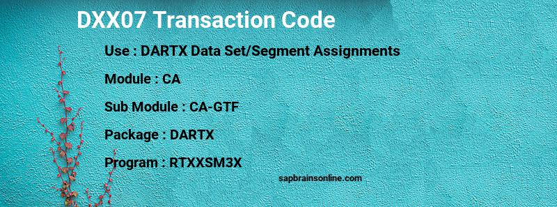 SAP DXX07 transaction code