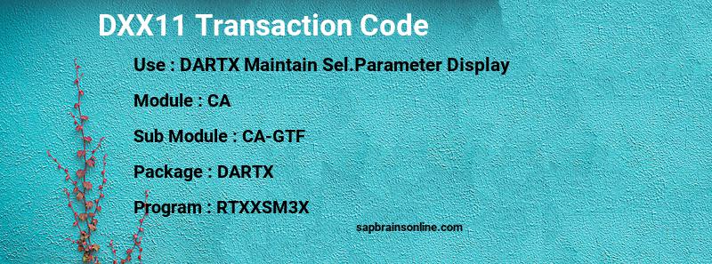 SAP DXX11 transaction code
