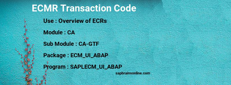 SAP ECMR transaction code